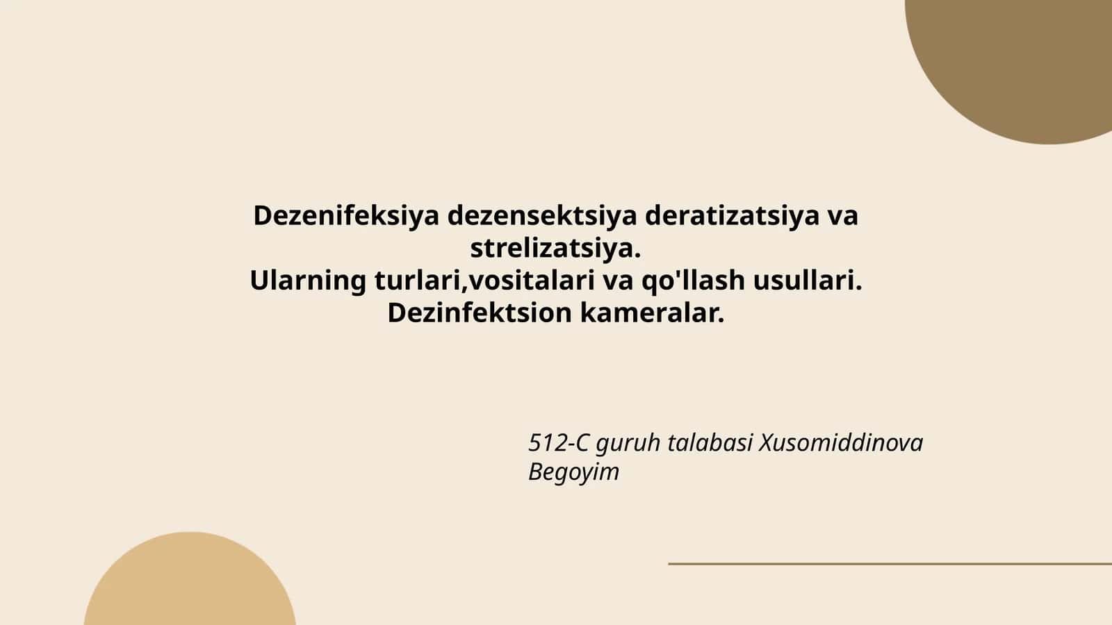 Dezenifeksiya dezensektsiya deratizatsiya va strelizatsiya