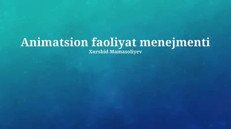 Animatsion faoliyat menejmenti