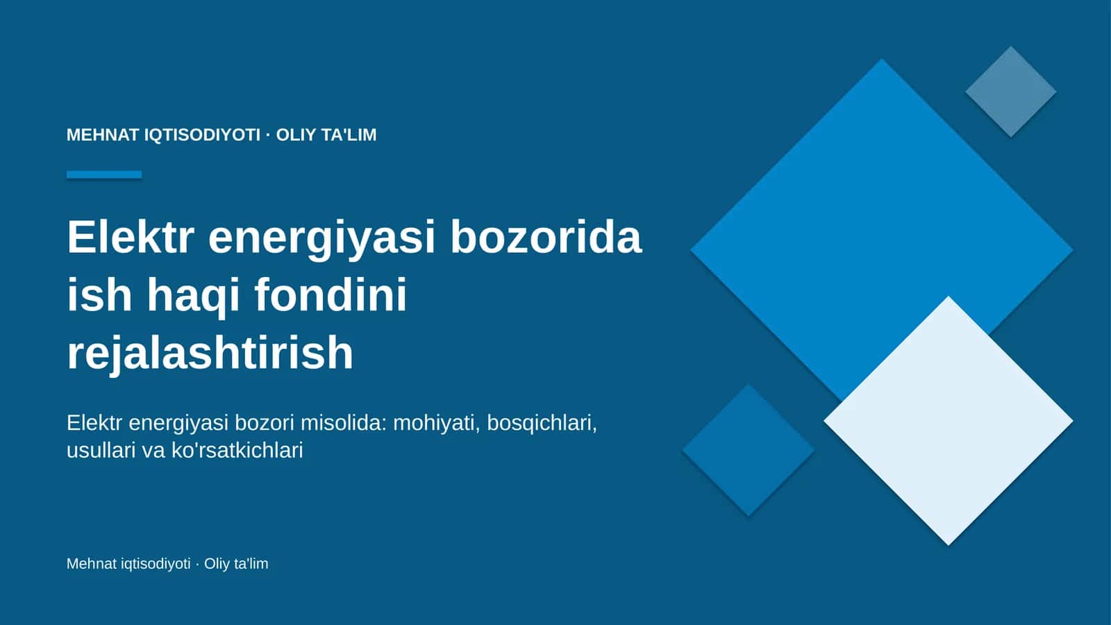 elektr energiyasi bozorida ish haqi fondini rejalashtirish 8242