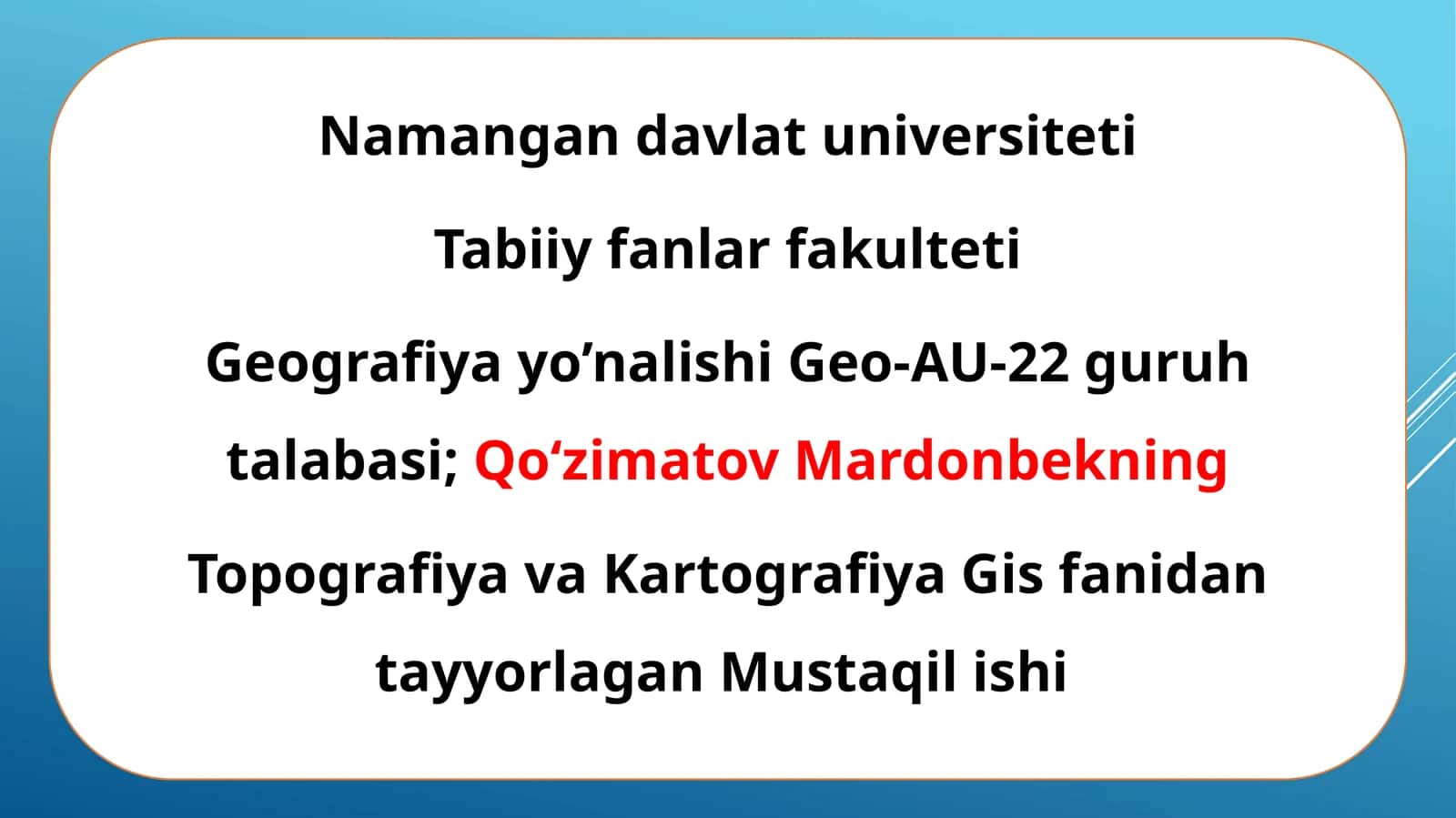Zamonaviy geodeziya asboblarini oʻrganish