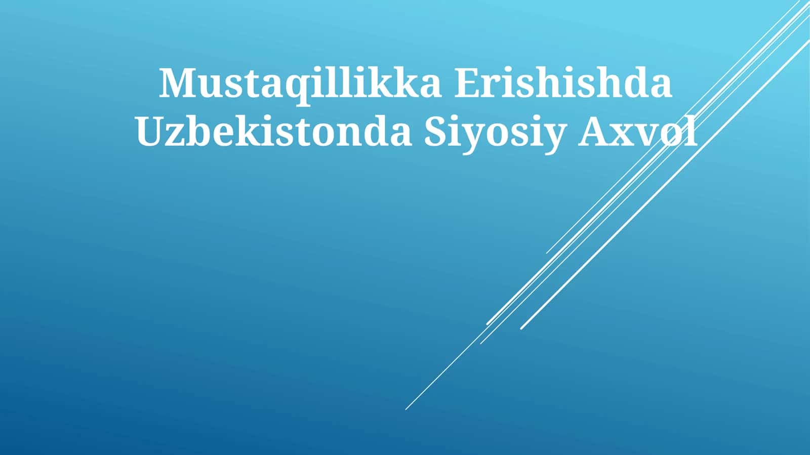 Mustaqillikka Erishishda Uzbekistonda Siyosiy Axvol