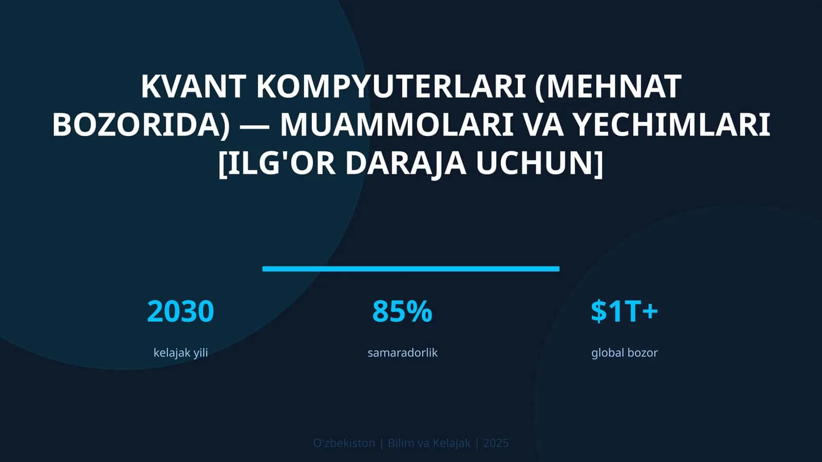Kvant kompyuterlari (mehnat bozorida) — muammolari va yechimlari [ilg'or daraja uchun]