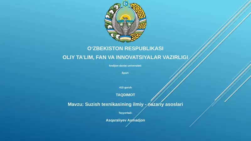 Suzish texnikasining ilmiy - nazariy asoslari