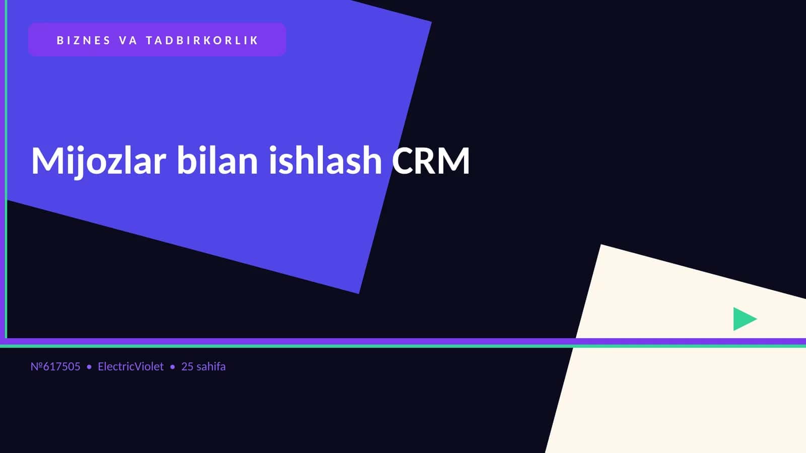 Mijozlar bilan ishlash CRM