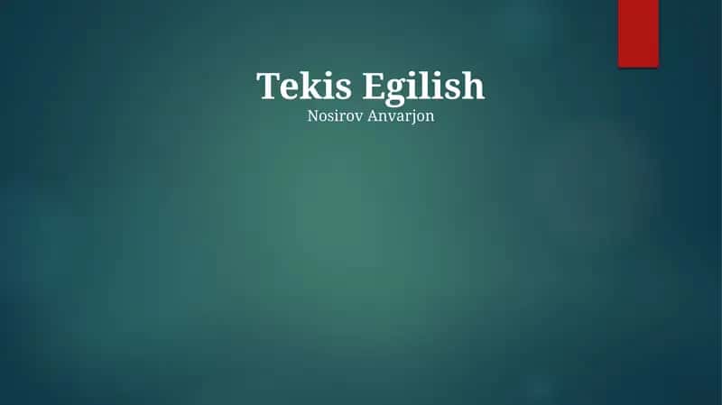 Tekis Egilish