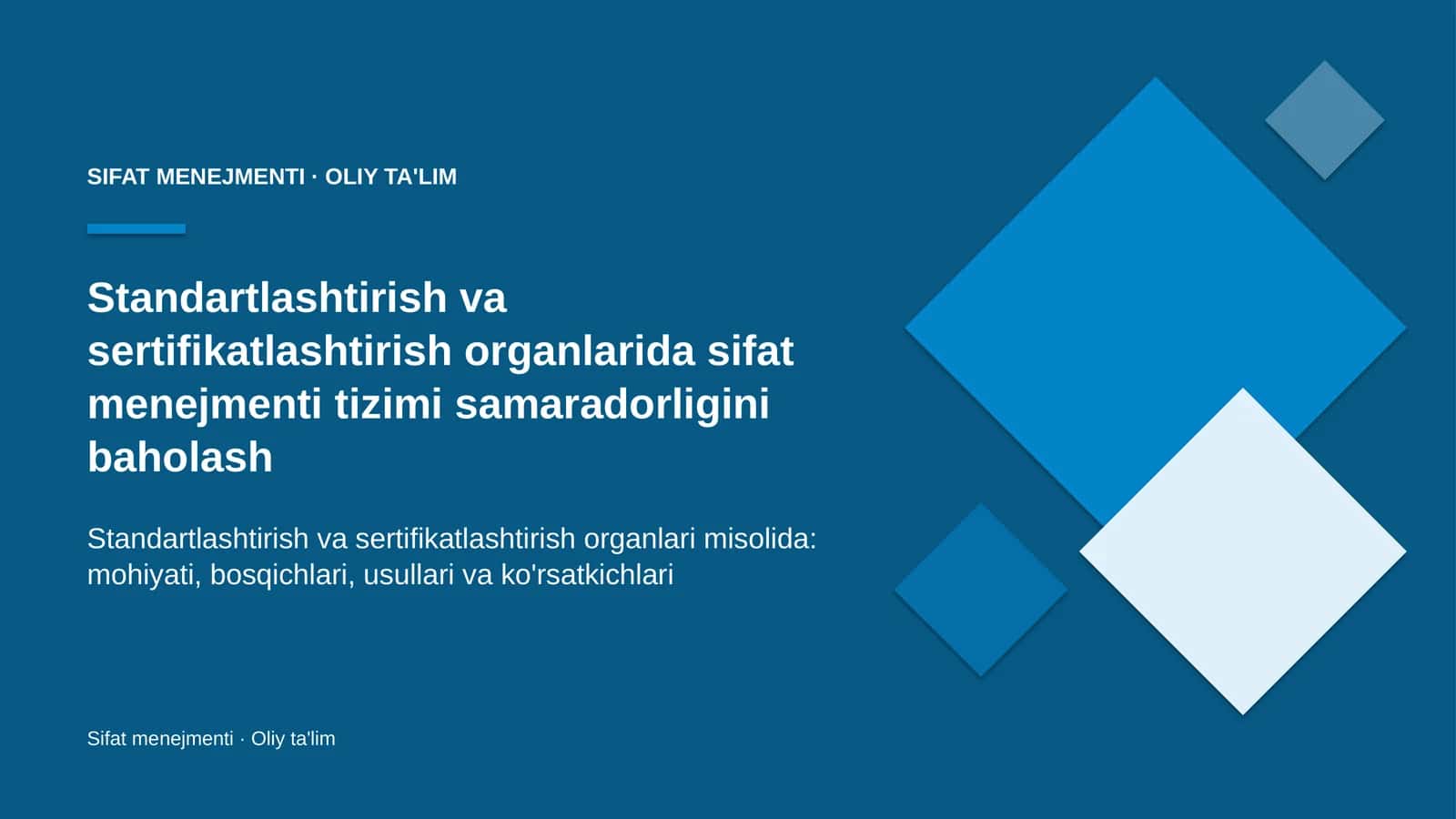 standartlashtirish va sertifikatlashtirish organlarida sifat menejmenti tizimi samaradorligini baholash 4897
