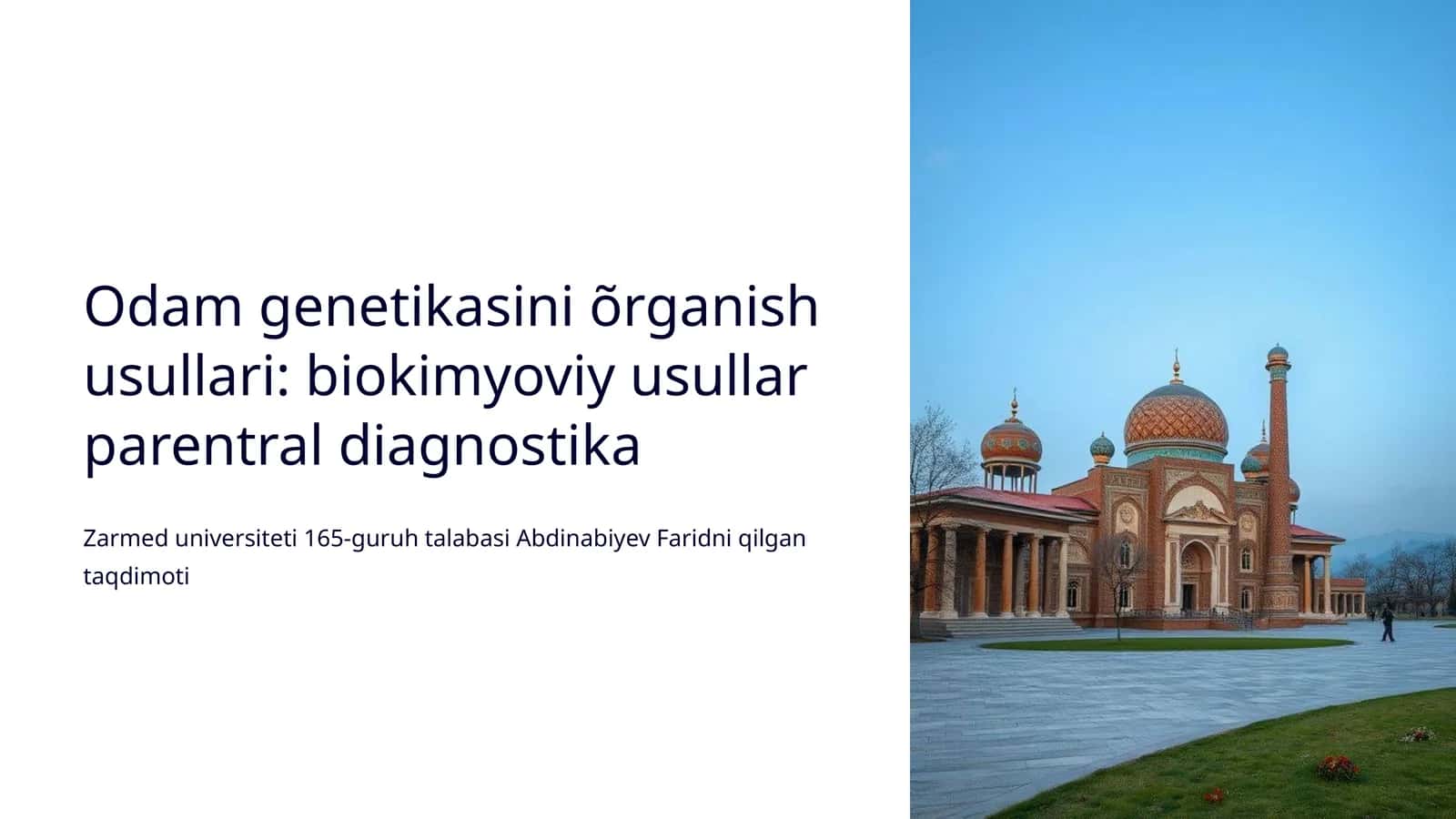Odam genetikasini õrganish usullari: biokimyoviy usullar parentral diagnostika