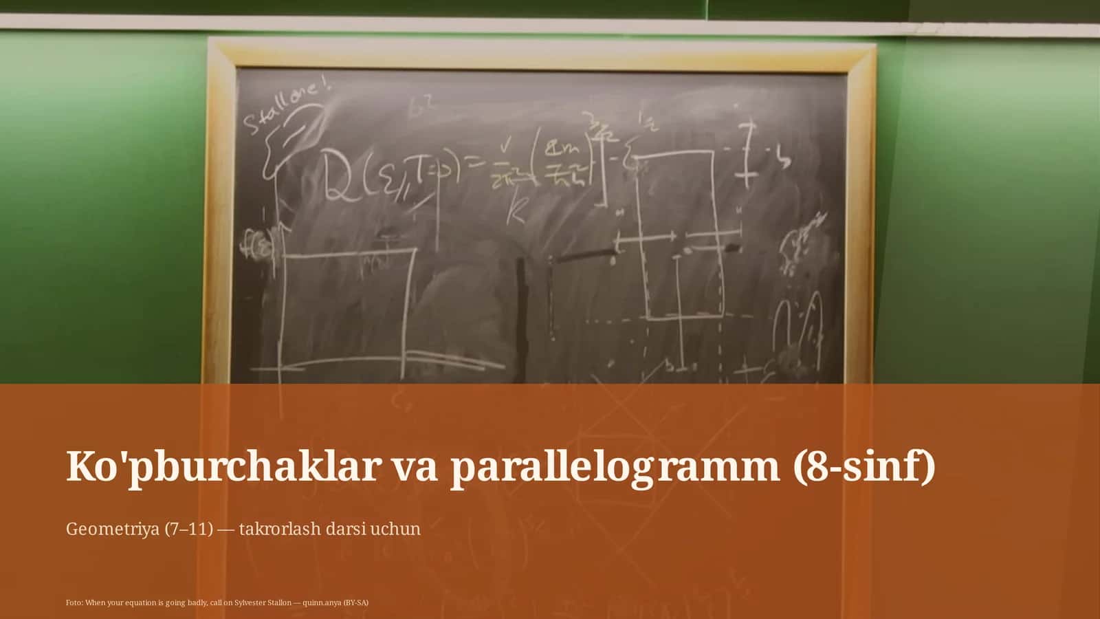 Ko'pburchaklar va parallelogramm (8-sinf)