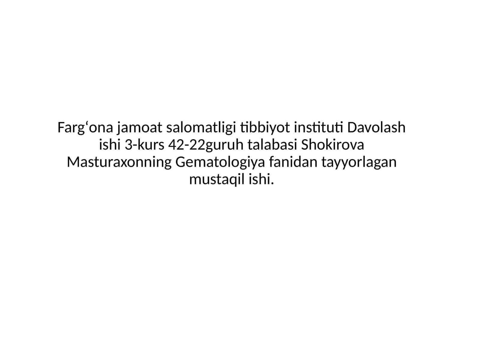 Surunkali kasalliklar anemiyasi davolash prinsiplari