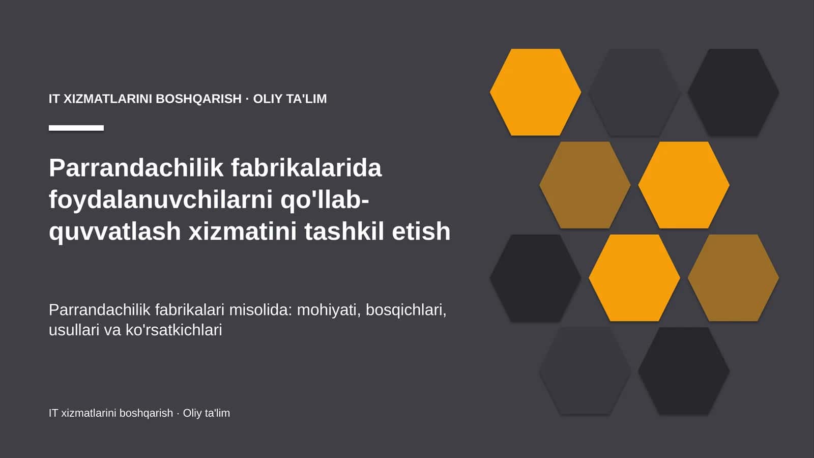parrandachilik fabrikalarida foydalanuvchilarni qo'llab quvvatlash xizmatini tashkil etish 2827