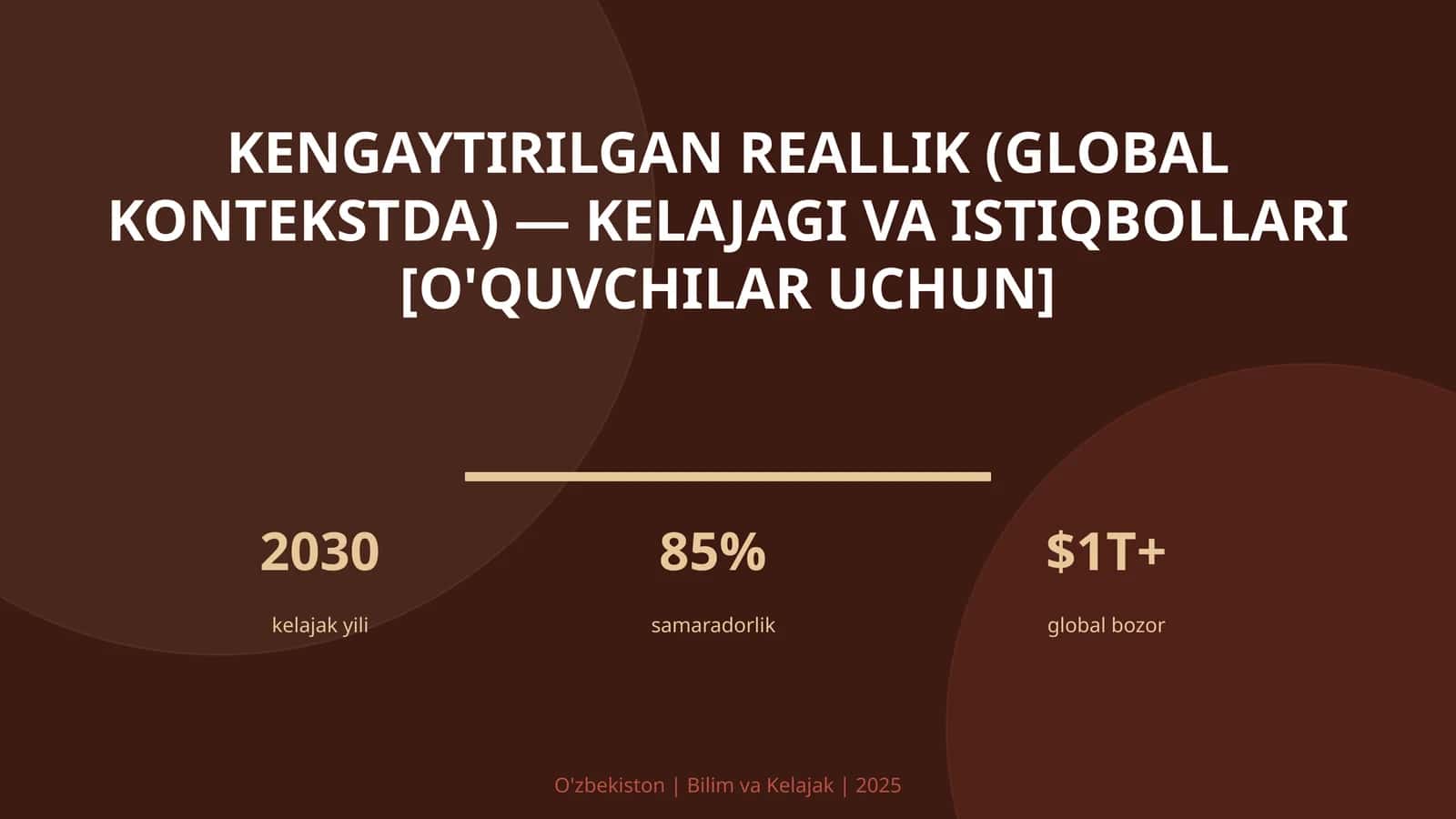 Kengaytirilgan Reallik (Global Kontekstda) - Kelajagi va Istiqbollari [o'quvchilar uchun]