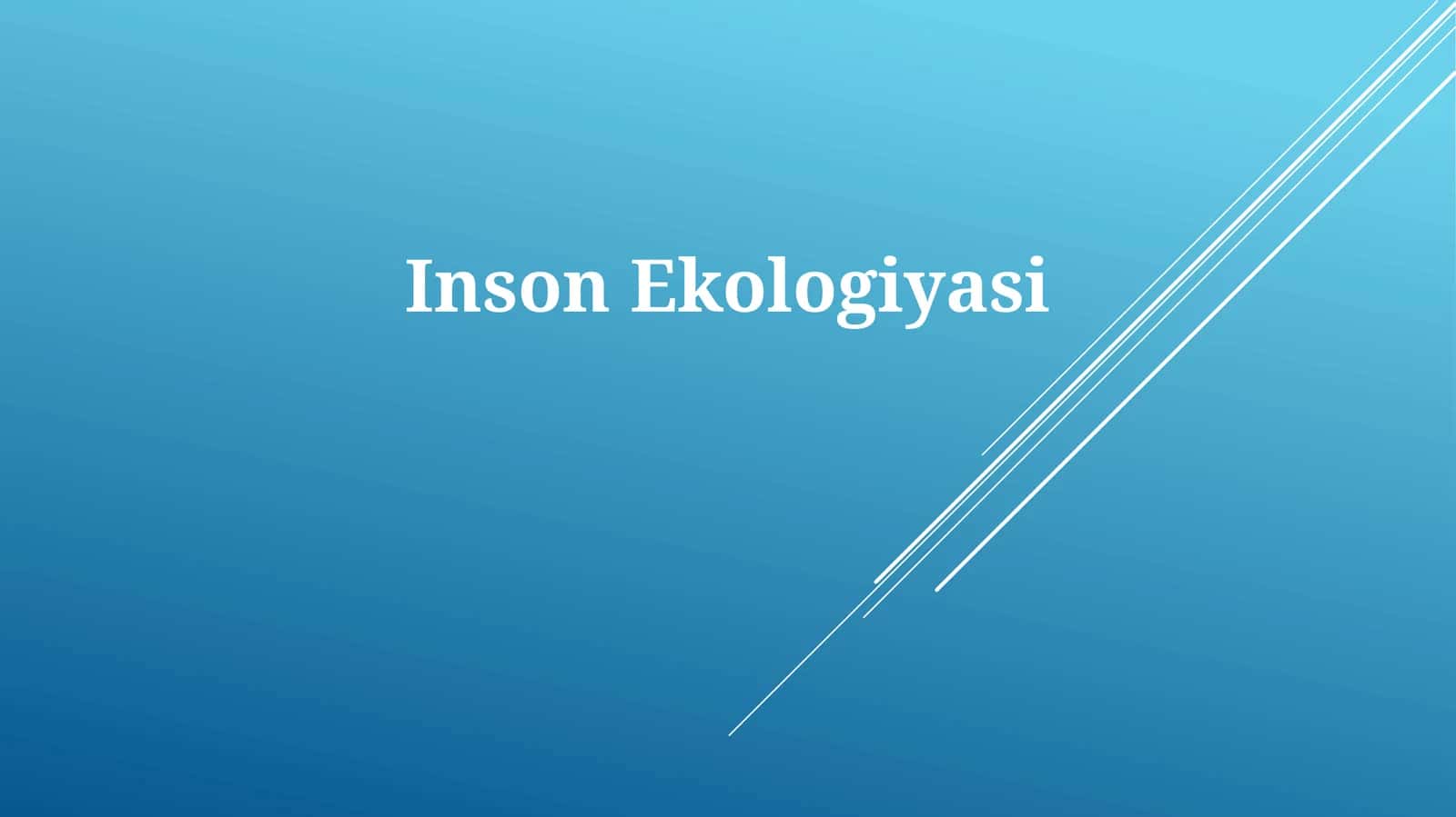 Inson Ekologiyasi