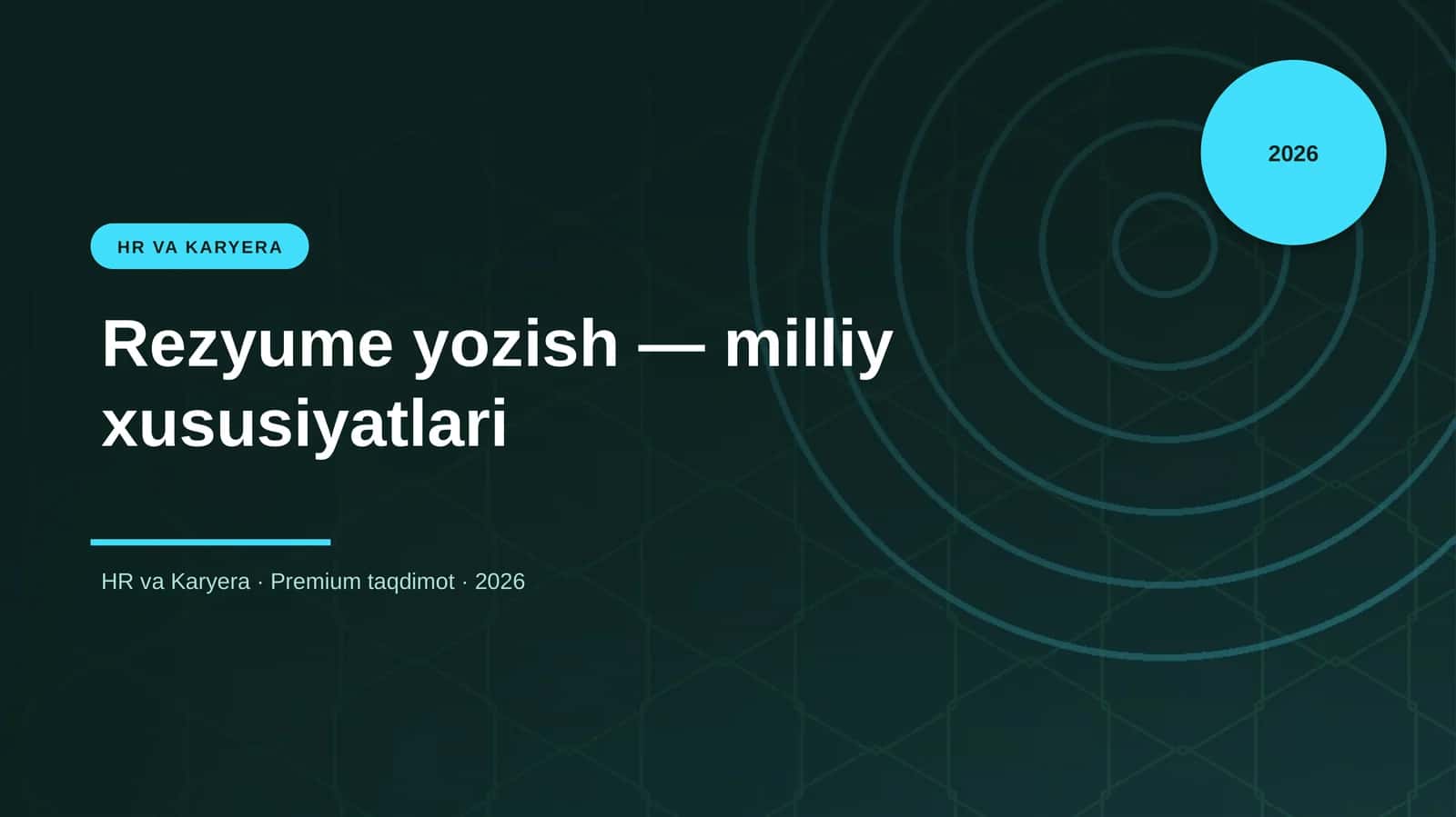 Rezyume yozish — milliy xususiyatlari
