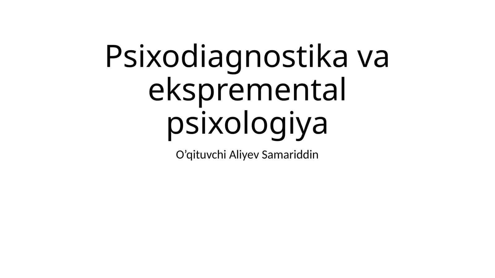Psixodiagnostikavaeksprementalpsixologiya