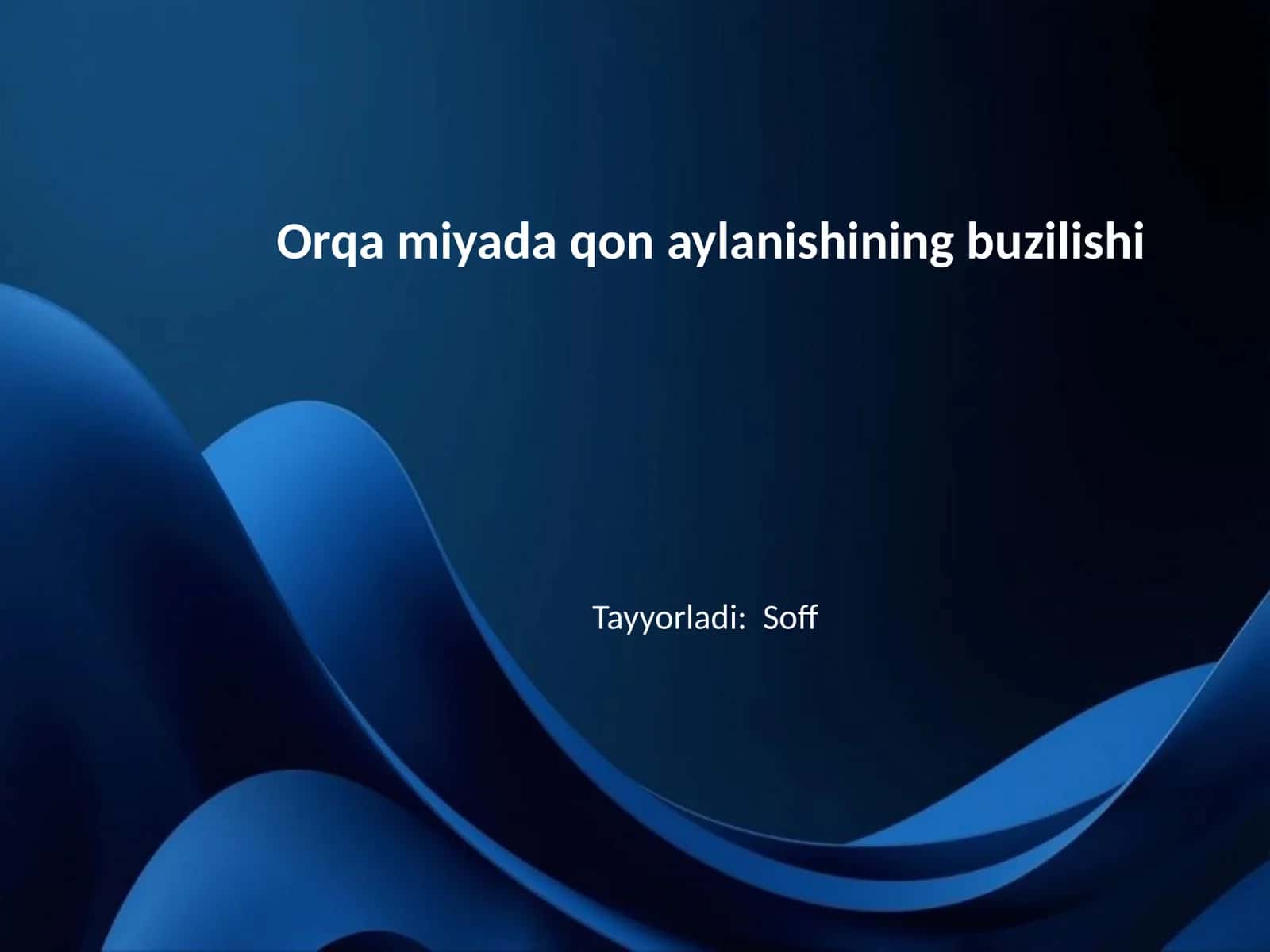 Orqa miyada qon aylanishining buzilishi