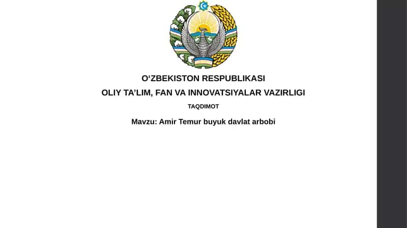 Amir Temur Buyuk Davlat Arbobi