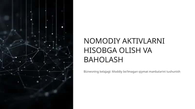 NOMODIY AKTIVLARNI HISOBGA OLISH VA BAHOLASH