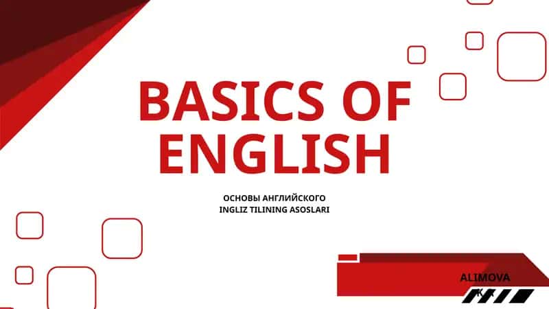 BASICS OF ENGLISH