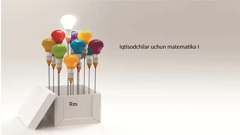 Iqtisodchilar uchun matematika I