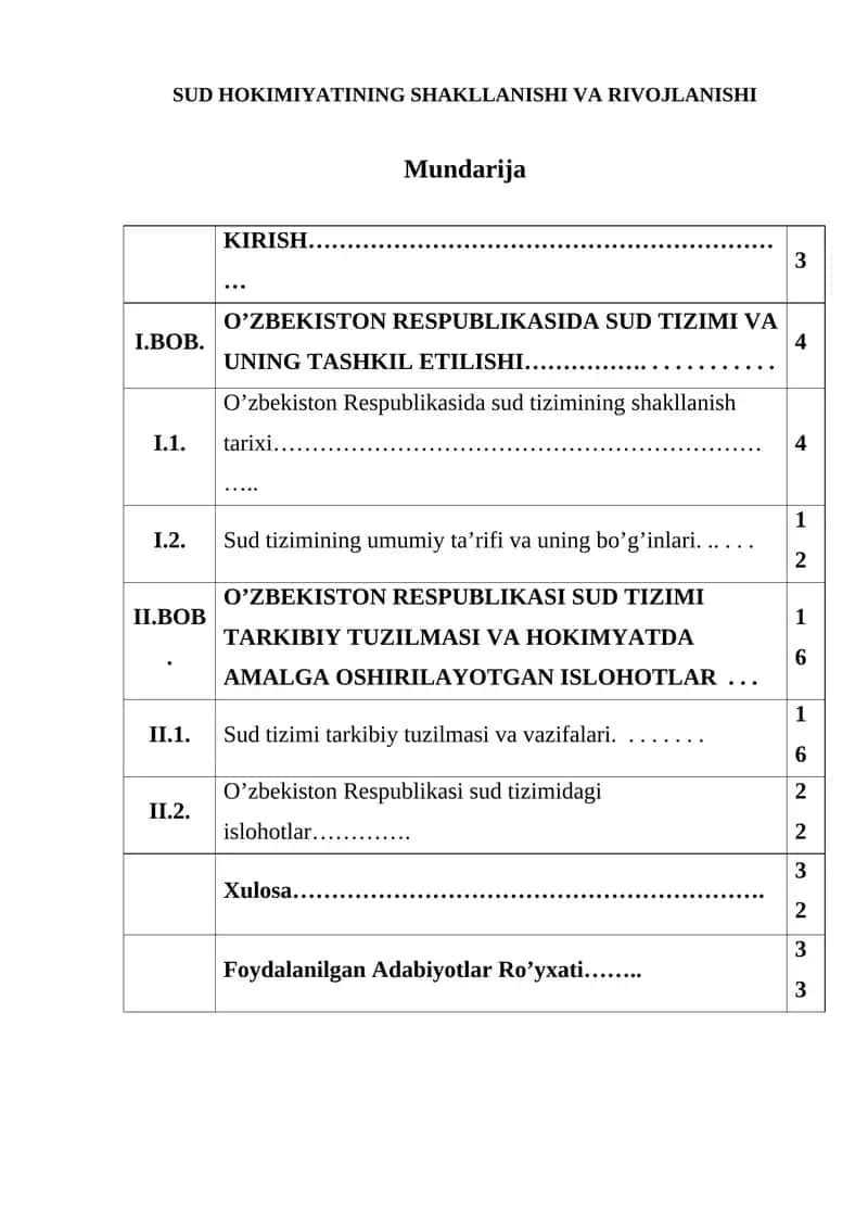 SUD HOKIMIYATINING SHAKLLANISHI VA RIVOJLANISHI