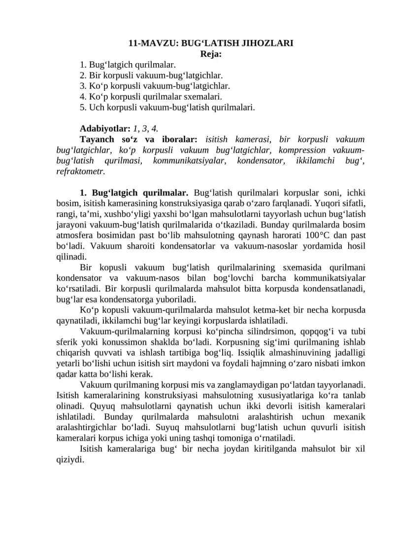 BUG‘LATISH JIHOZLARI