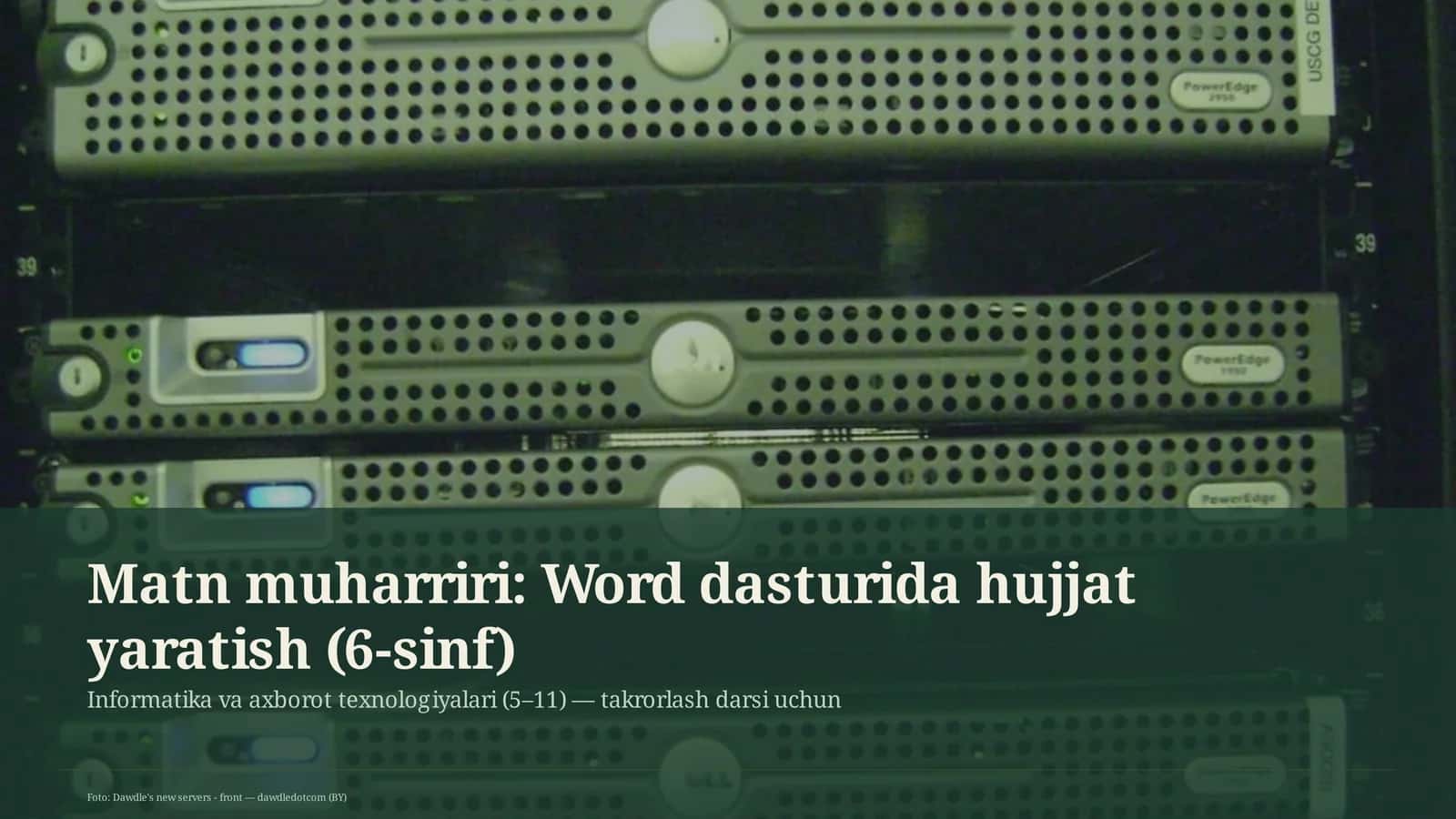 Word dasturida hujjat yaratish (6-sinf)