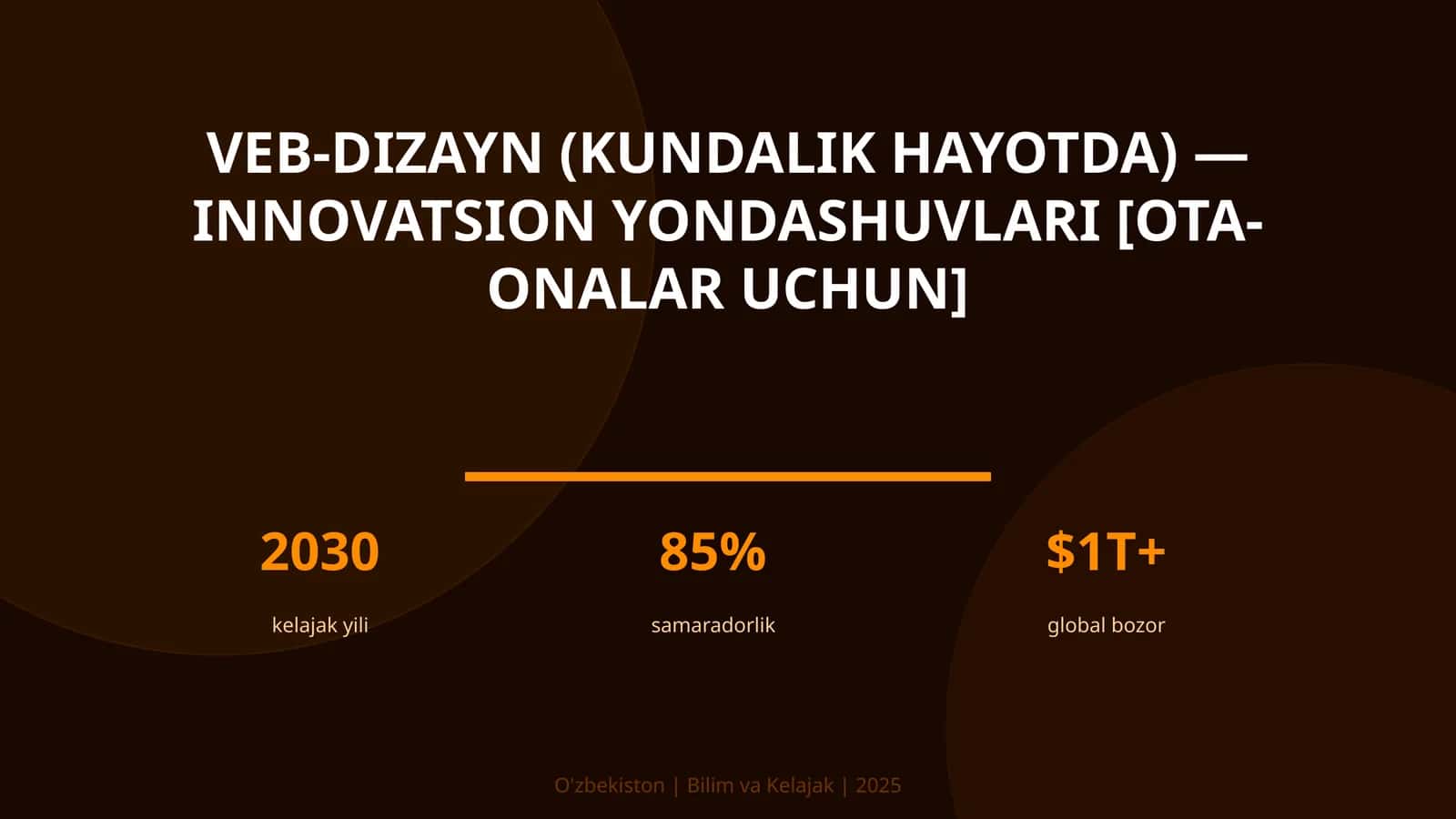 VEB-DIZAYN (KUNDALIK HAYOTDA) — INNOVATSION YONDASHUVLARI [OTA-ONALAR UCHUN]