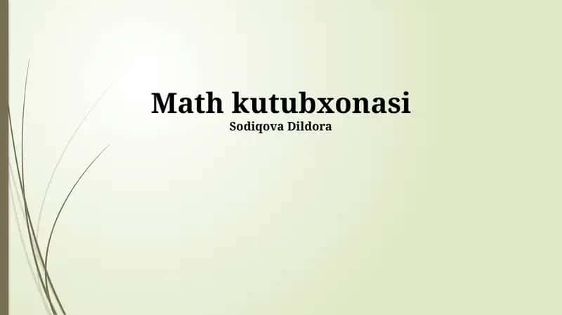 Matematika Kutubxonasi