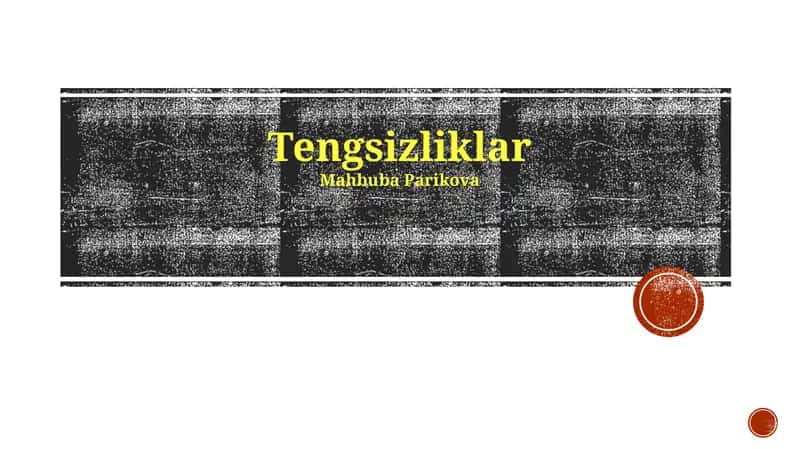 Tengsizliklar
