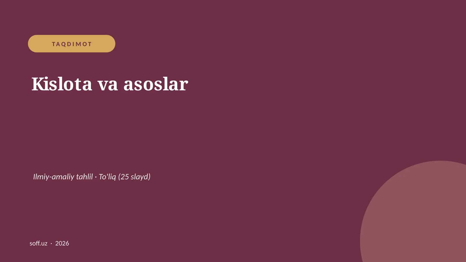 Kislota va asoslar