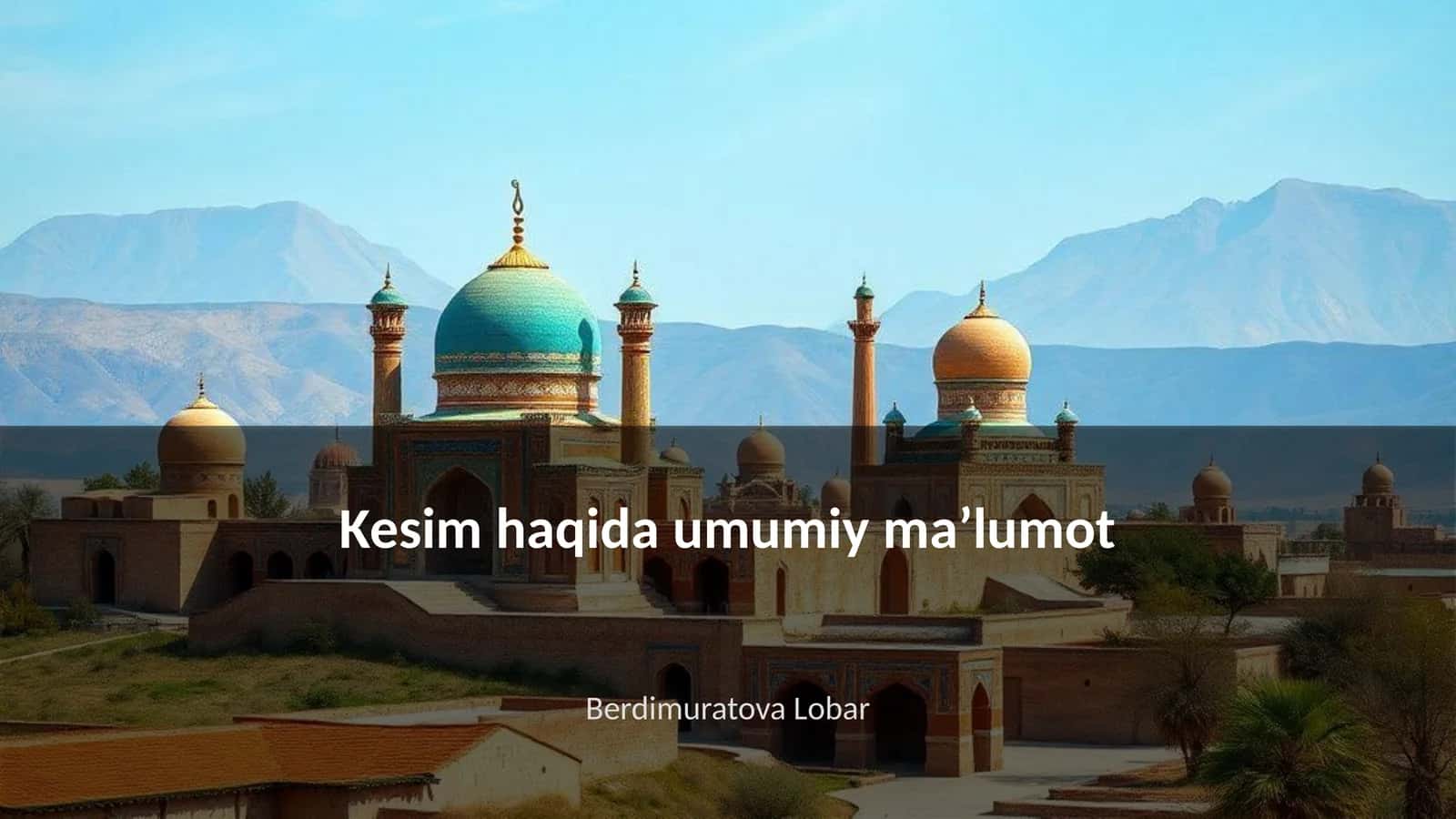 Kesim haqida umumiy maʼlumot