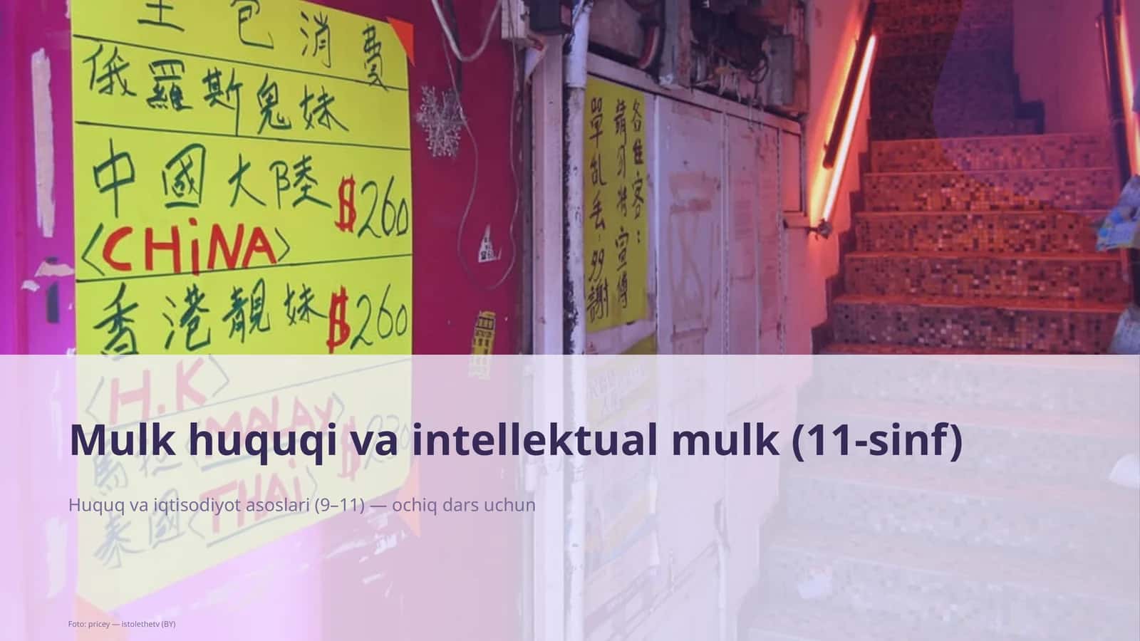 Mulk huquqi va intellektual mulk (11-sinf)