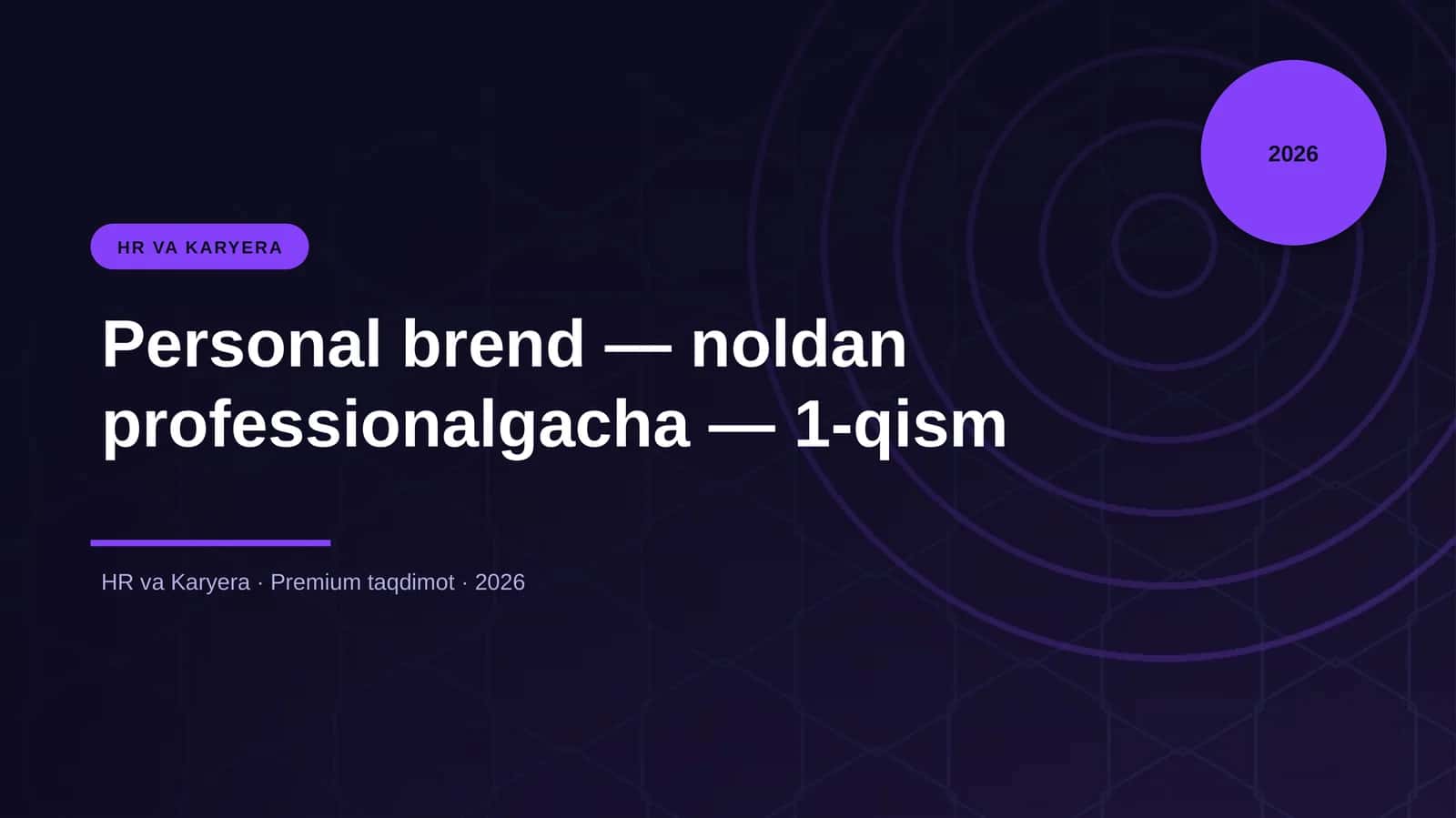 Personal brend — noldan professionalgacha — 1-qism