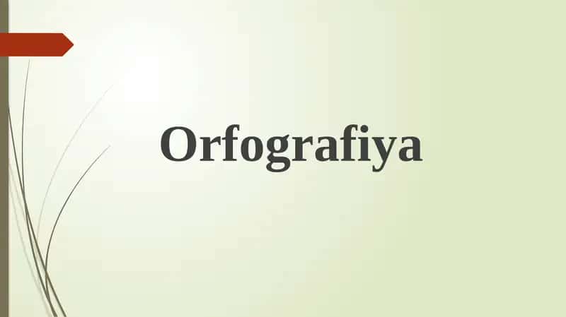 Orfografiya