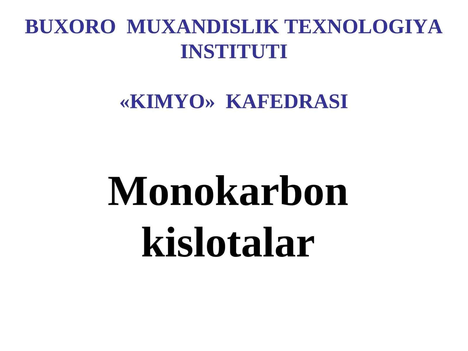 Monokarbon kislotalar