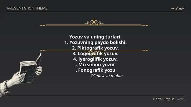 Yozuv va uning turlari