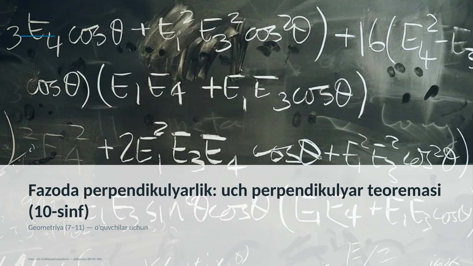 Fazoda perpendikulyarlik: uch perpendikulyar teoremasi (10-sinf)