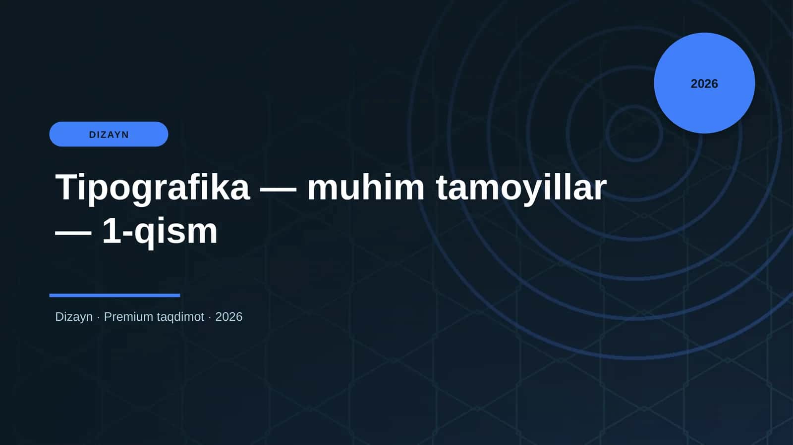 Tipografika — muhim tamoyillar — 1-qism