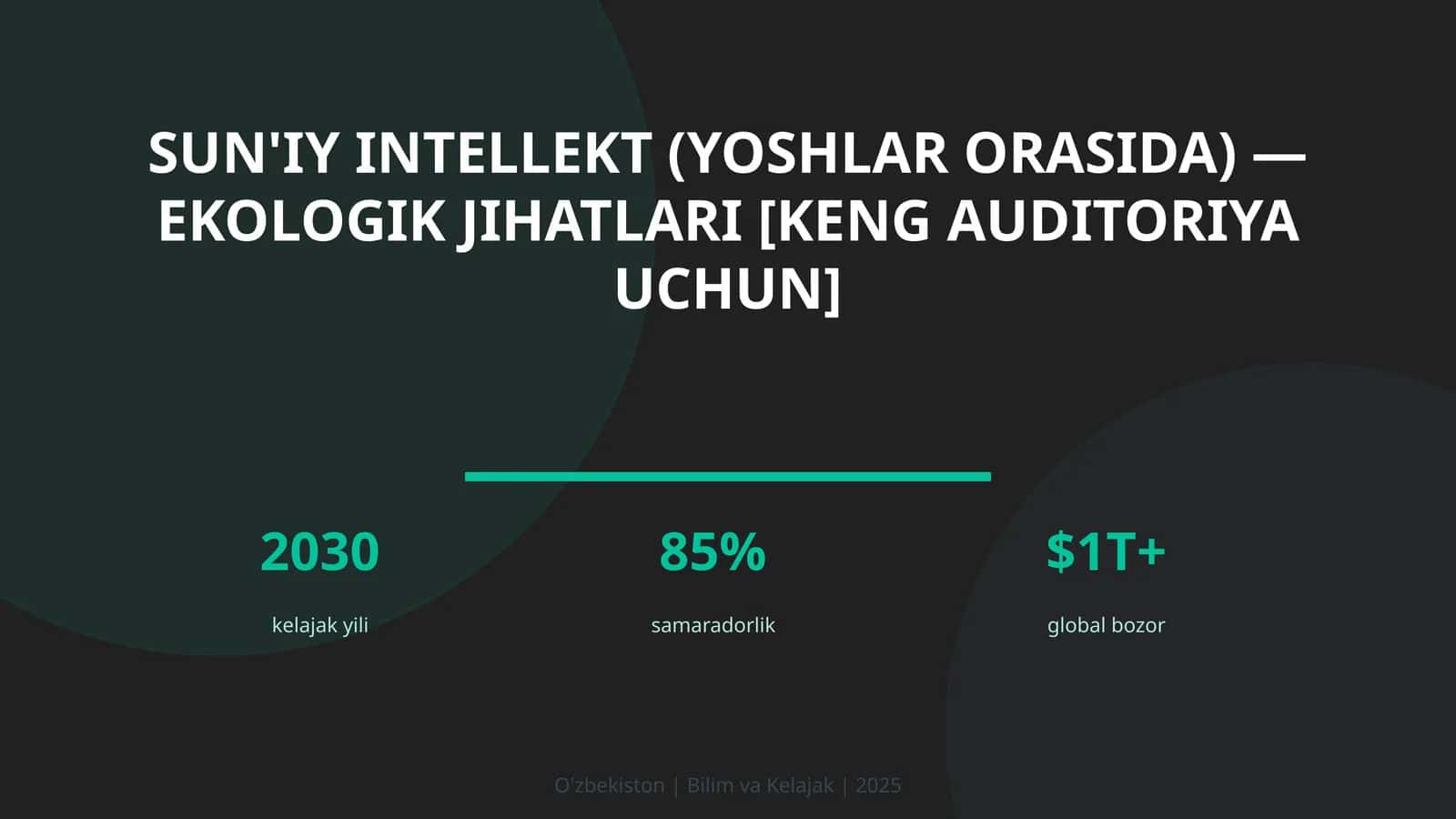 Sun'iy intellekt (yoshlar orasida) — ekologik jihatlari [keng auditoriya uchun]