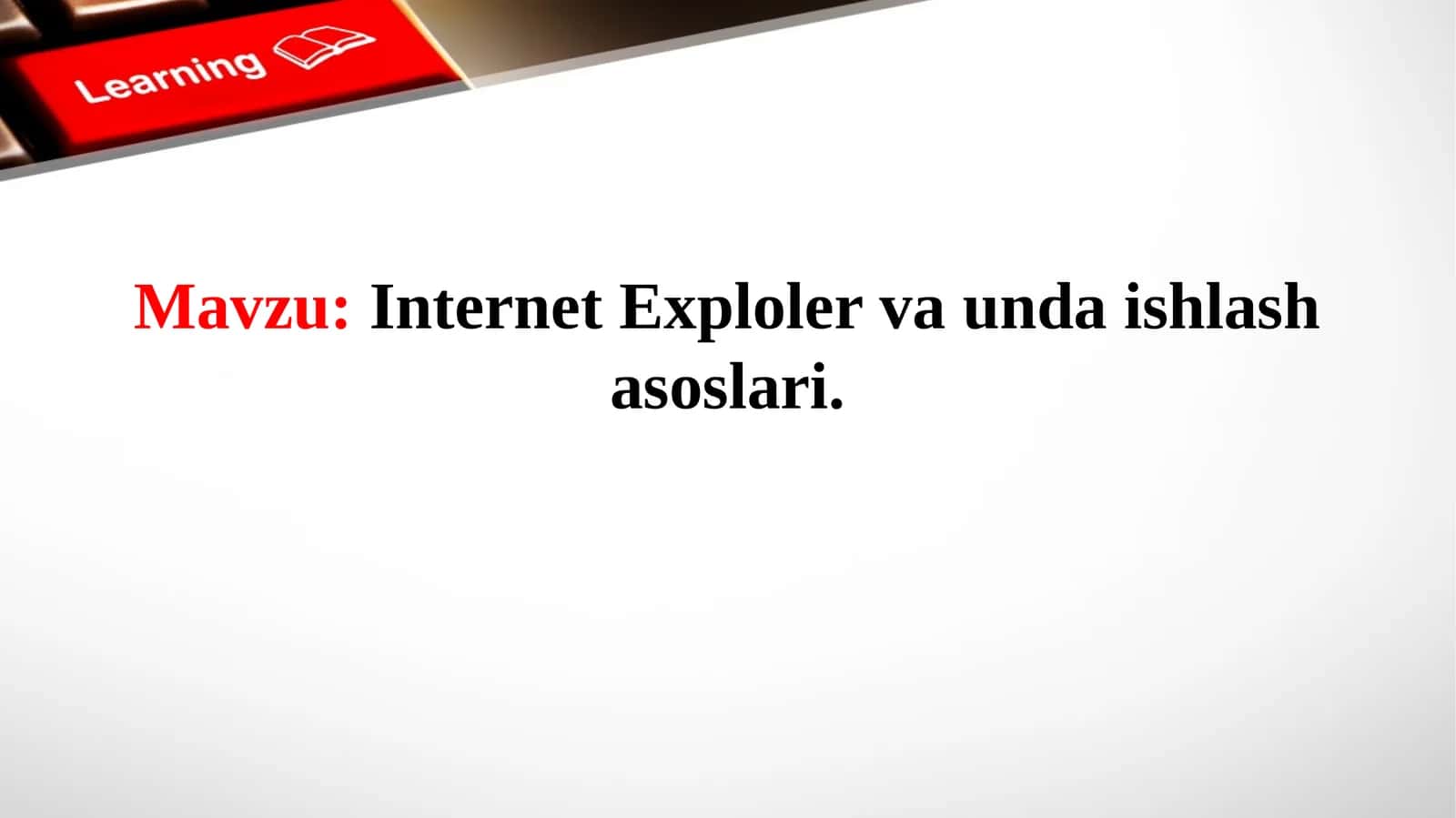 Internet Exploler va unda ishlash asoslari