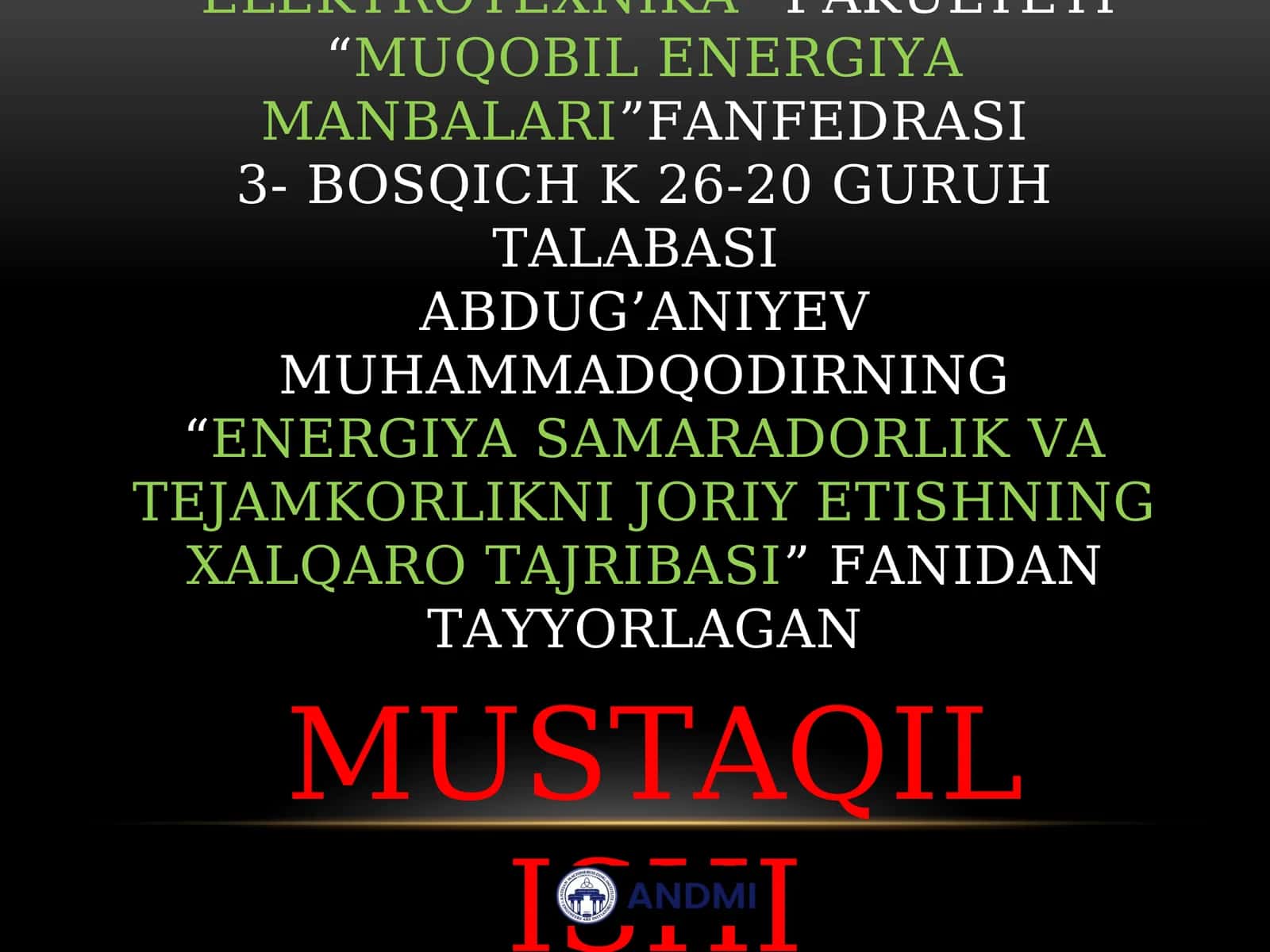Energiya samaradorlik va tejamkorlikni joriy etishning xalqaro tajribasi