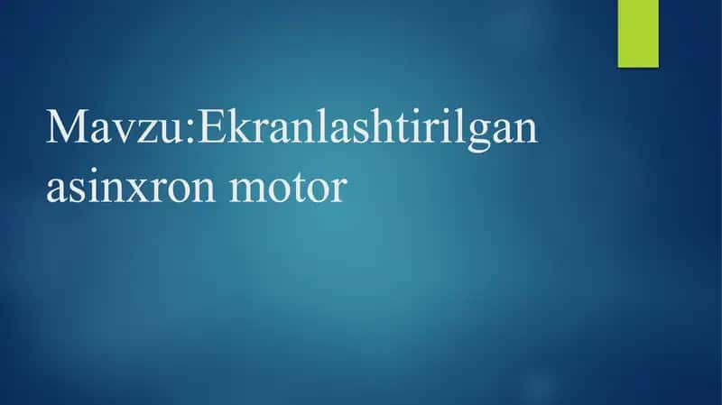 Ekranlashtirilgan asinxron motor