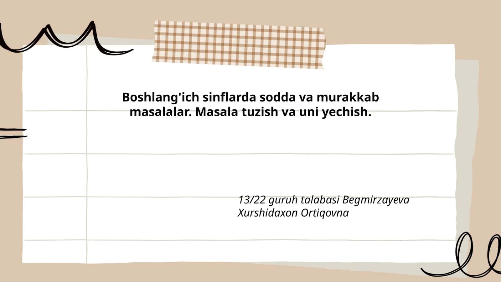 Masala Tuzish va Yechish Usullari