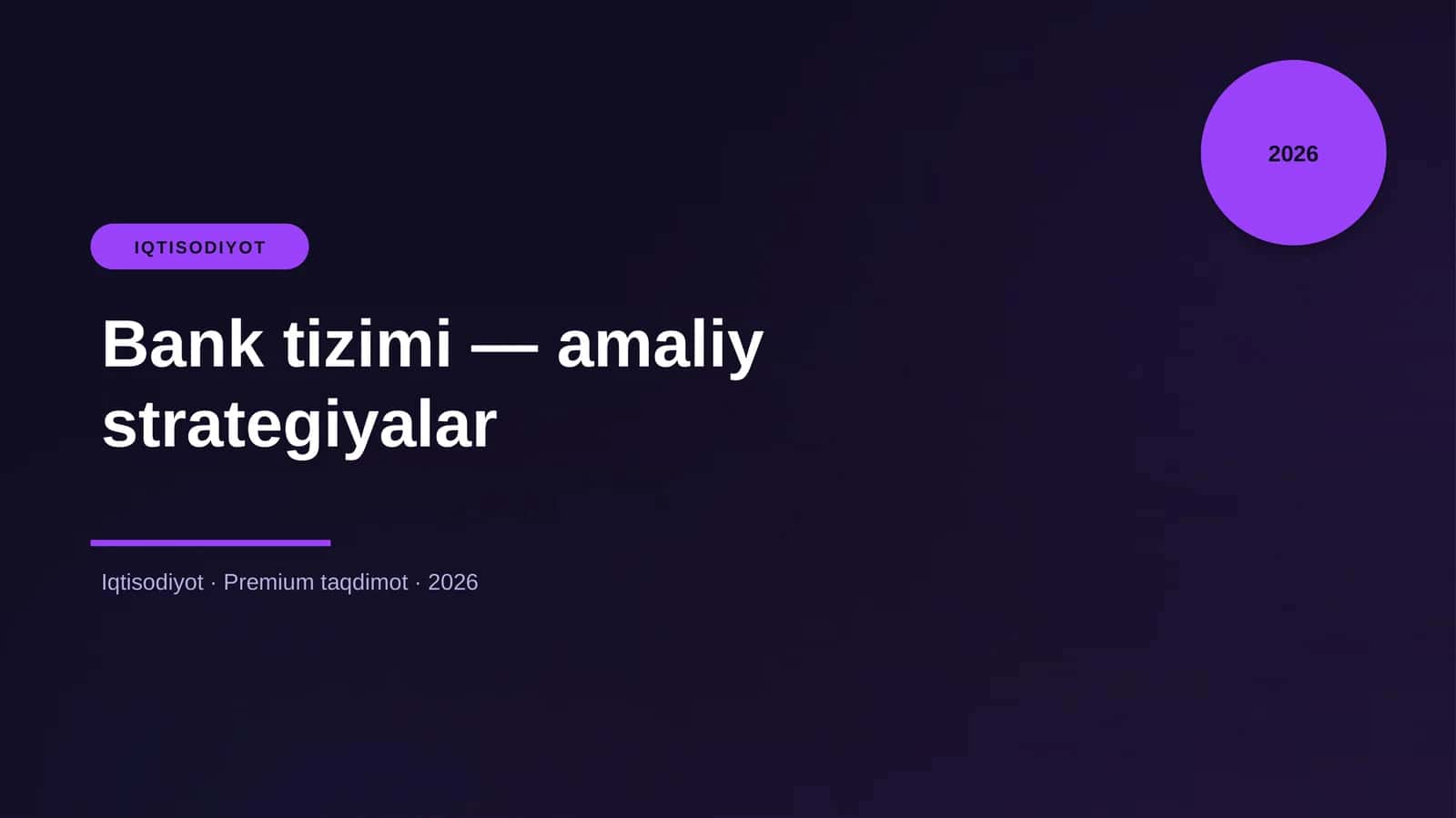 Bank tizimi — amaliy strategiyalar