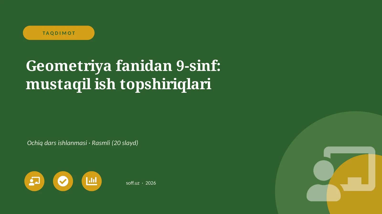 Geometriya fanidan 9-sinf: mustaqil ish topshiriqlari