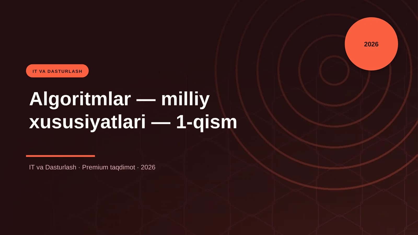 Algoritmlar — milliy xususiyatlari — 1-qism