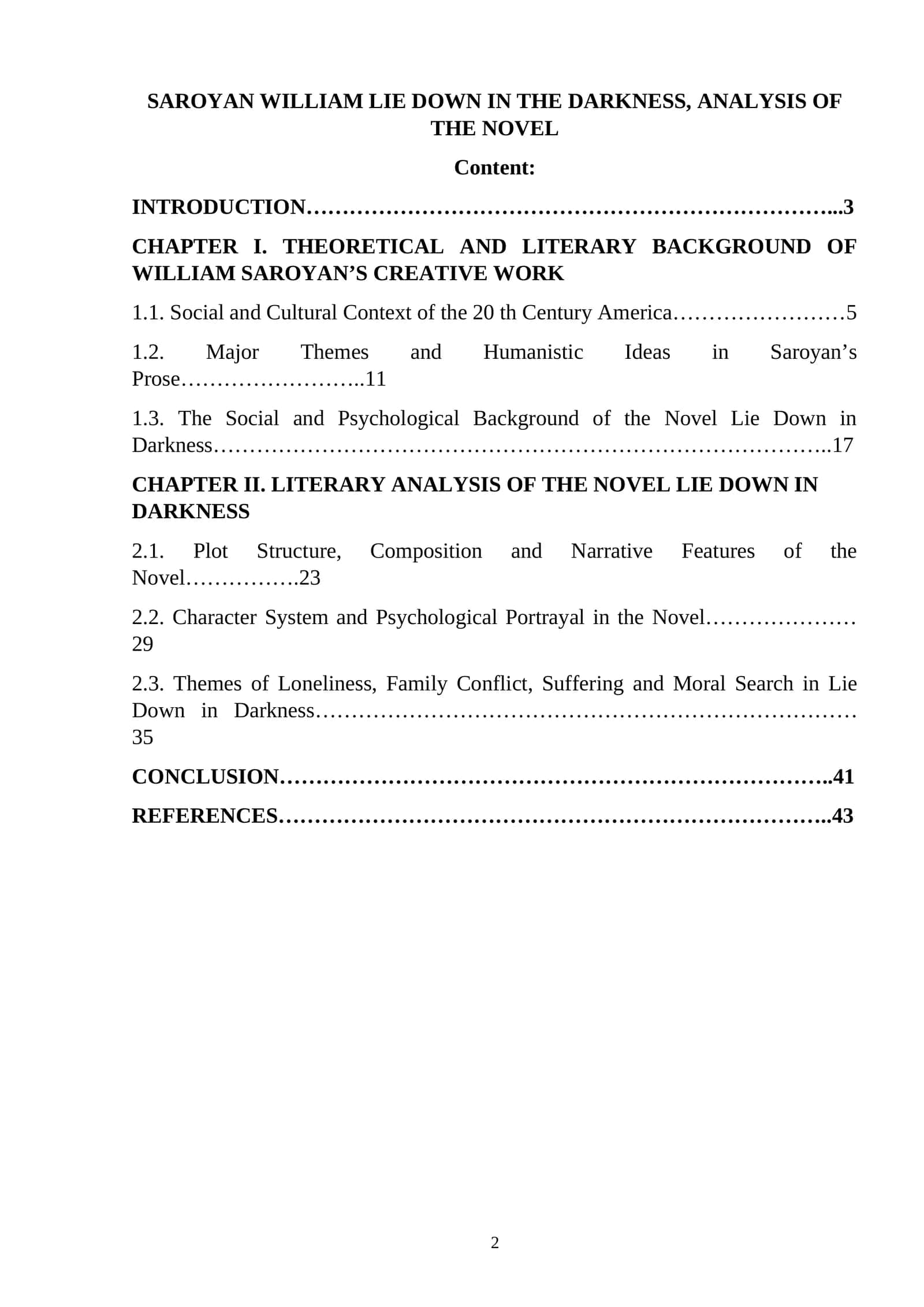LIE DOWN IN THE DARKNESS, ANALYSIS OF THE NOVEL