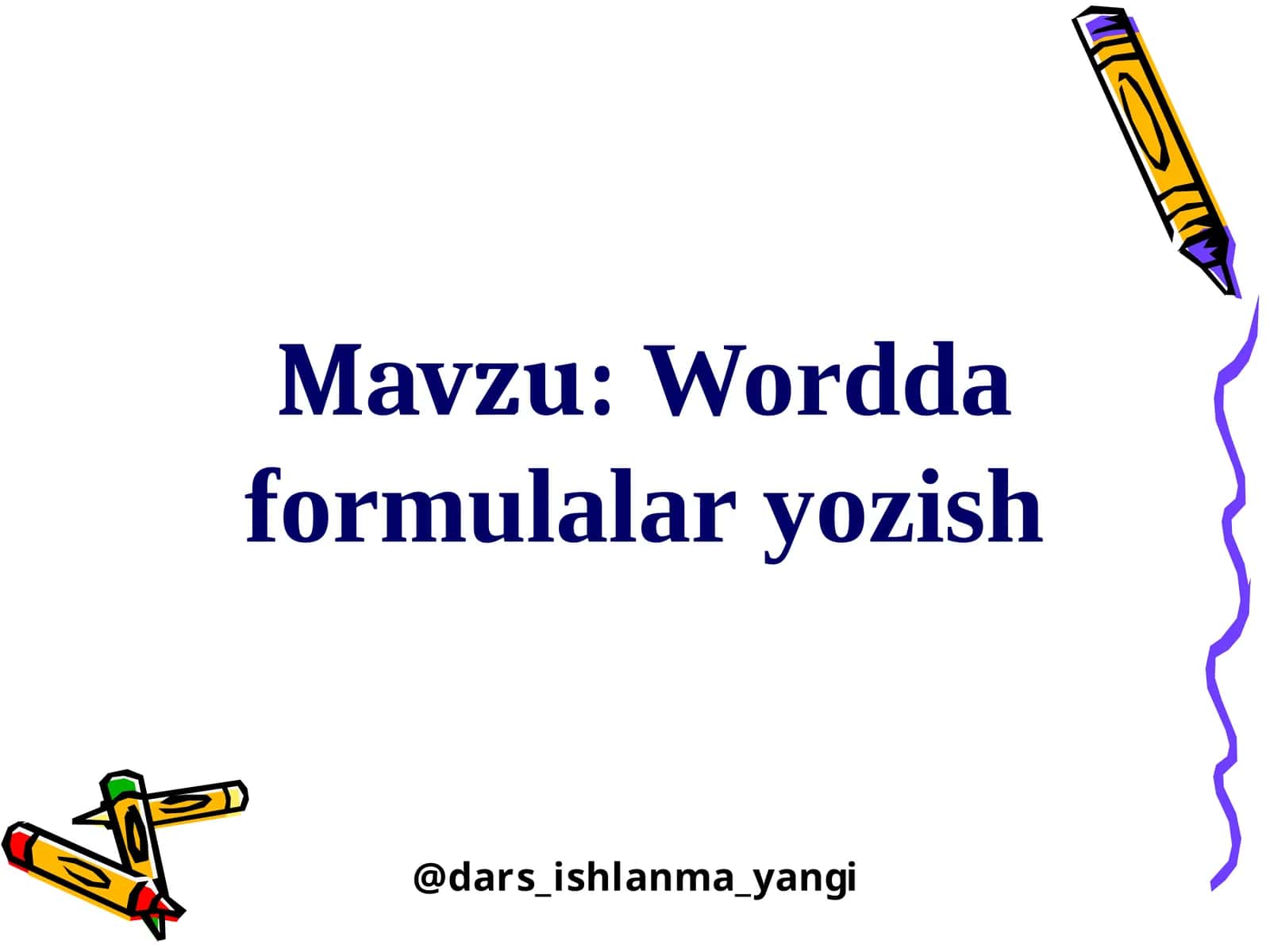 Wordda formulalar yozish