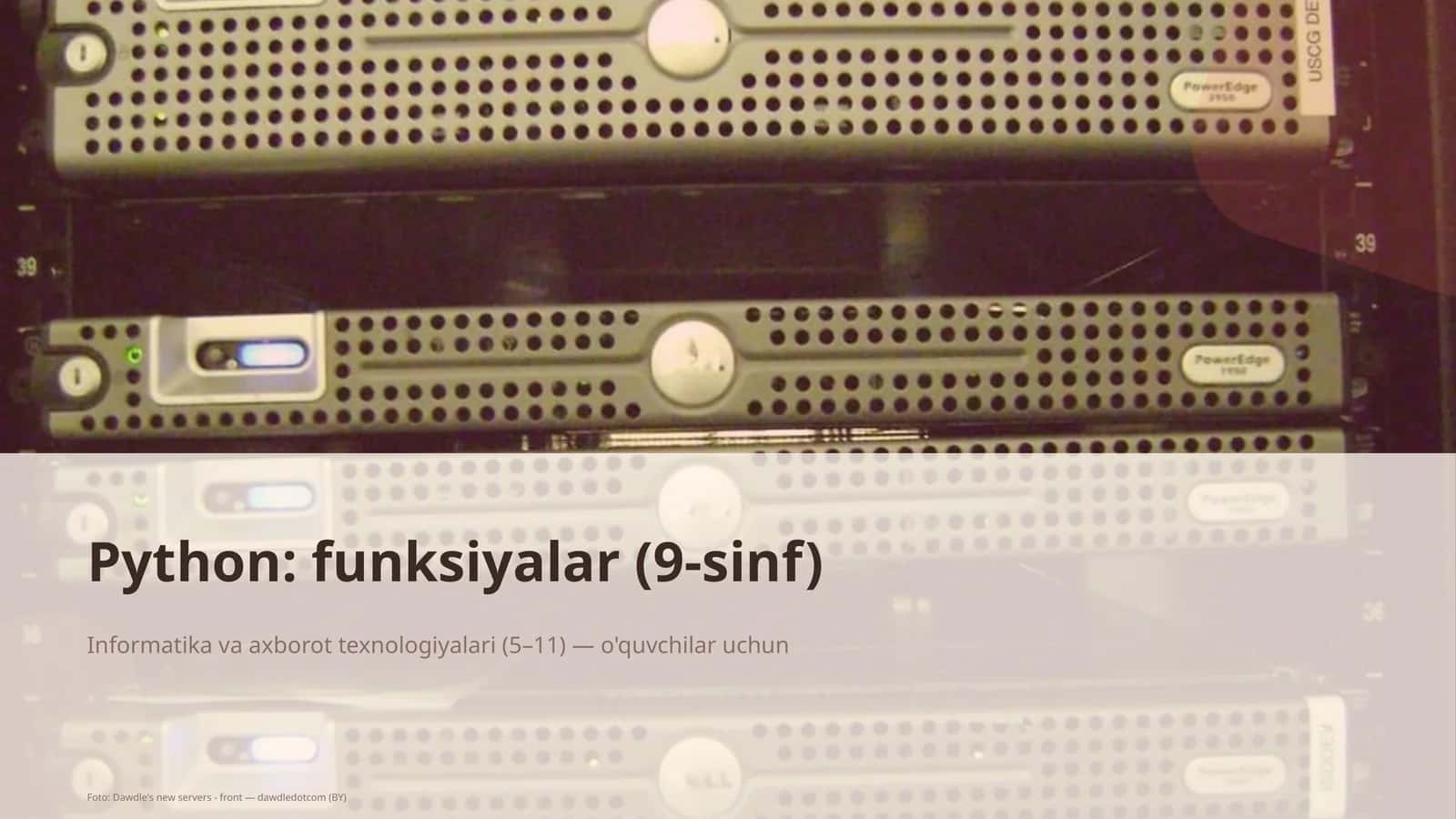 Python: funksiyalar (9-sinf)
