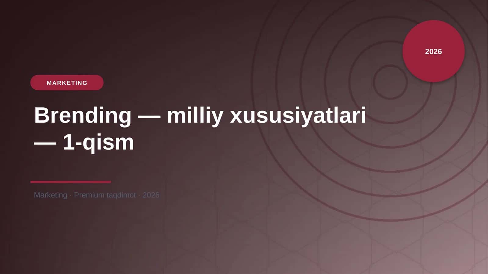 Brending — milliy xususiyatlari — 1-qism